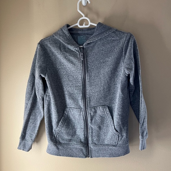 🔘CAT & JACK: Boy’s size M, gray long sleeve hooded zip-up jacket, preowned🔘 - Picture 3 of 5